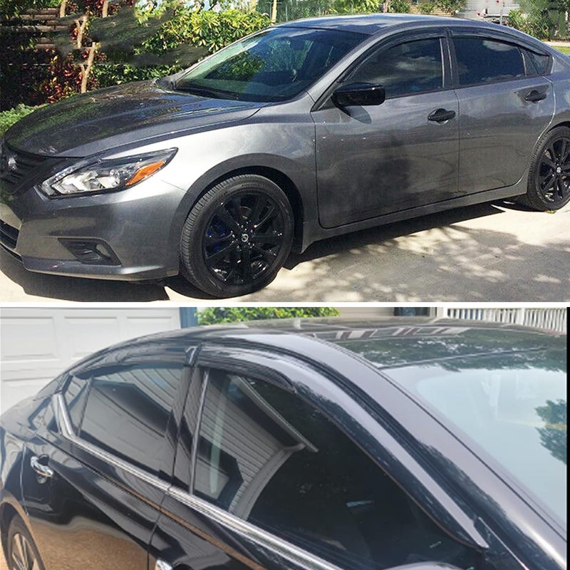 TONOYTIM Tape On Window Visors Rain Guards Deflectors for 2019-2025 Nissan Altima,4PCS Smoke Tinted Vent Visors Compatible with Altima 19-25,UV Protection & Reduced Road Noise,Sun Visor for Car - Image 3